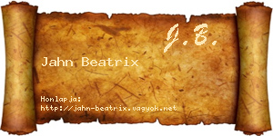 Jahn Beatrix névjegykártya